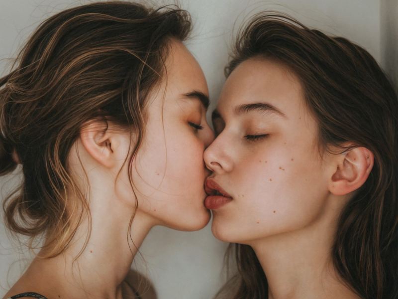 Deux femmes qui s'embrassent